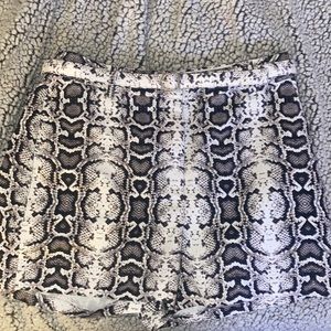High waisted snakeskin shorts